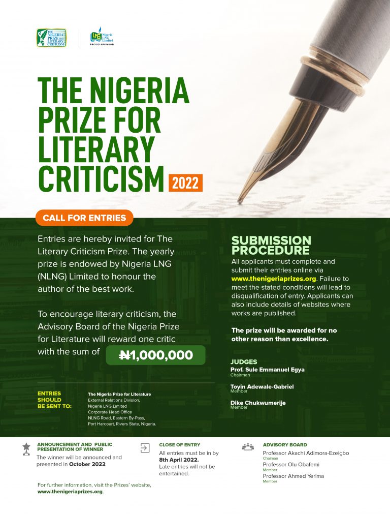 Apply for Nigeria Liquefied Natural Gas (NLNG) Prize for Science and Prize for Literature ($100,000 Prize)