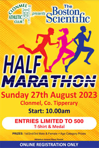 Clonmel Half-Marathon - Sun 27th Aug 2023