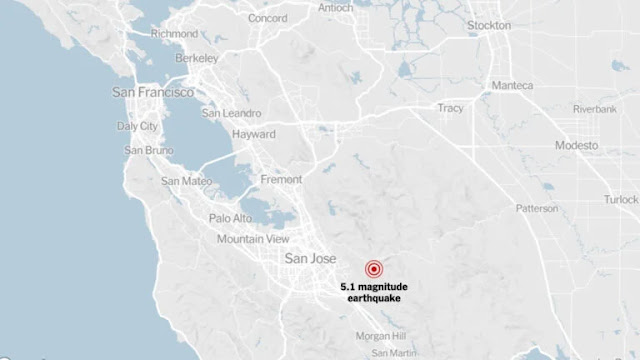The 11:42 a.m. quake was centered 12 miles east of San Jose at a depth of around 4 miles, according to the US Geological Survey.