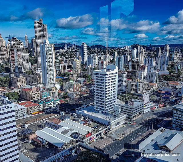 A Cidade do Panamá vista do restaurante do hotel Eurostars Panama City