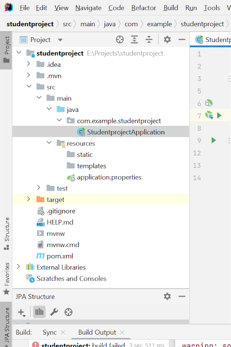 Spring Boot + MySQL Project Structure