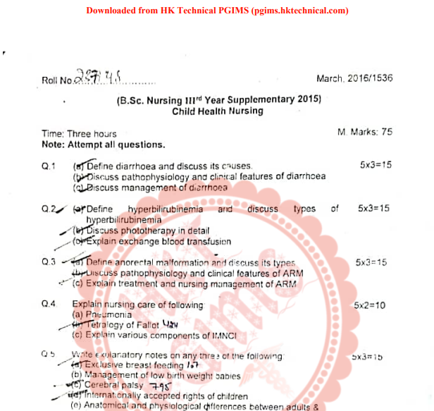 Child Health Nursing BSc Nursing 3rd Year