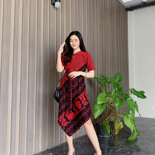 Model Dress Batik Selutut Terbaru