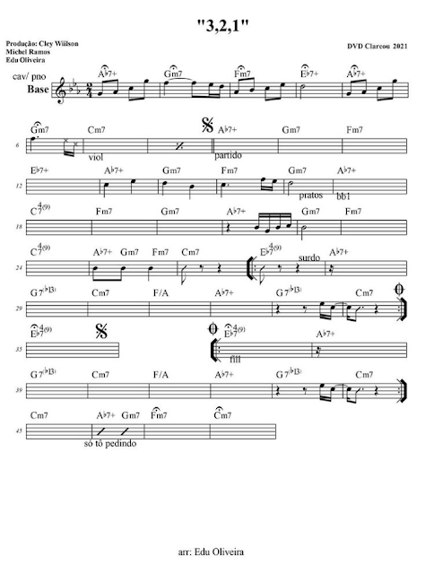 Partitura - Clareou - 3, 2, 1