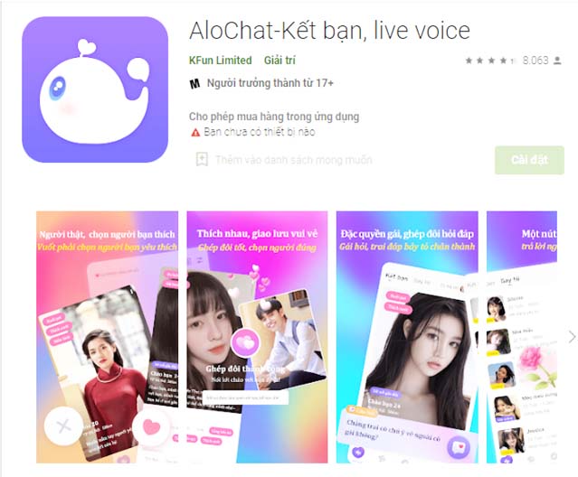 Ứng dụng Alo Chat:  kết bạn, live voice mới vui nhộn a