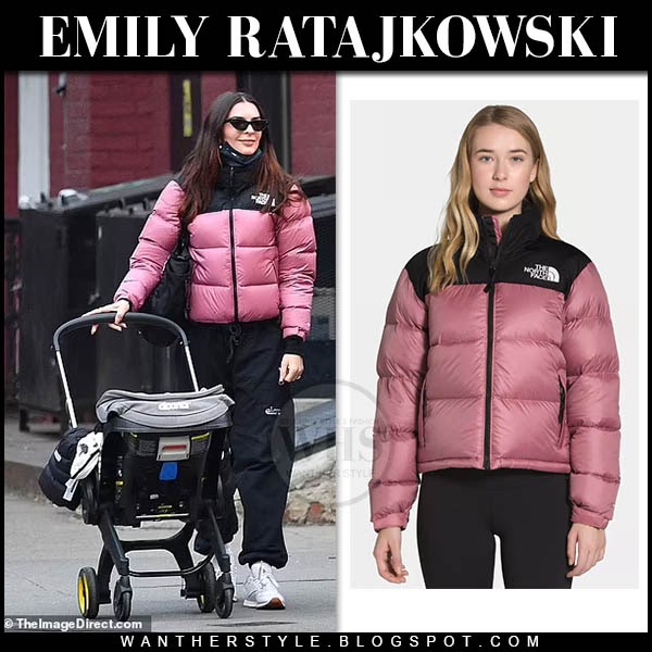 Emily Ratajkowski in pink puffer jacket in New York on December 23 ~ I ...