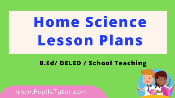 Home Science Lesson Plan For B.Ed And Deled 1st 2nd Year, School Teachers Class 6th To 12th In English Download PDF Free | Home Science Lesson Plans in English Class 1st 2nd 3rd 4th 5th 6th 7th 8th 9th 10th 11th 12th