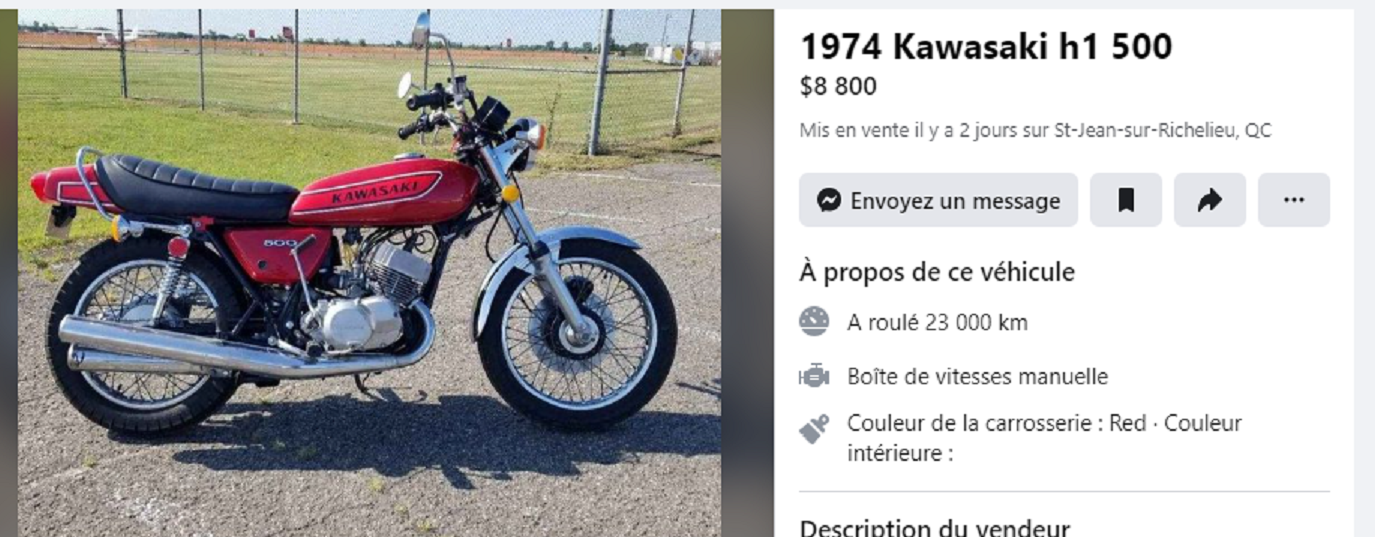 1974 - KAWASAKI K1 500 - 3 CYL 2 TEMPS