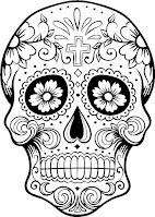 Sugar skull Day of the Dead coloring page