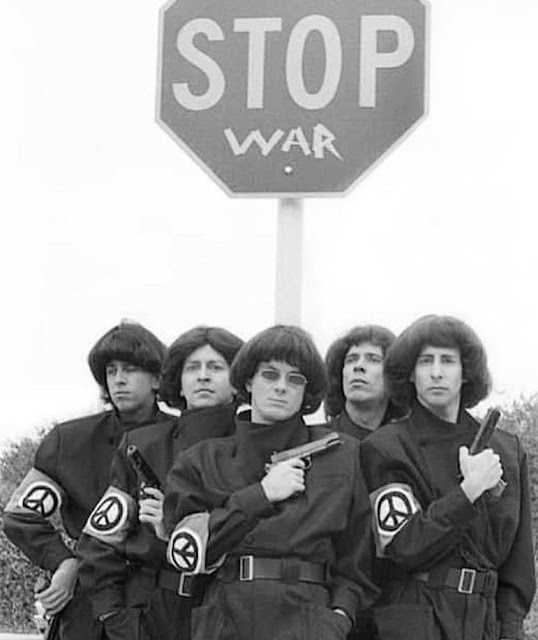 STOP WAR Devo Peace sign armband.  PYGear.com
