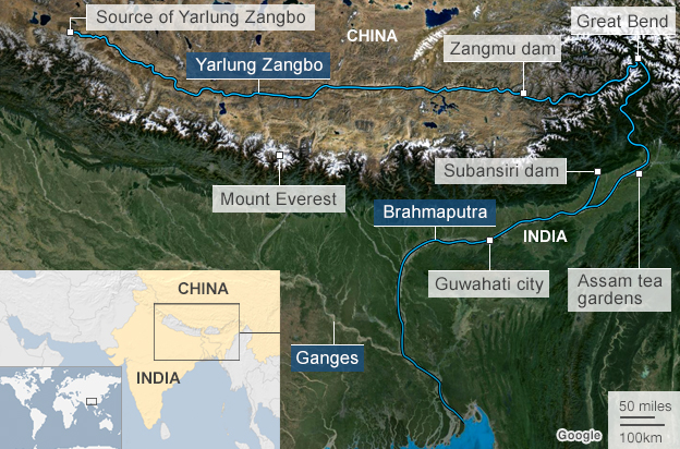 Map Attribute: The Flow of Brahmaputra