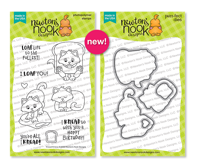 Knead Kittens | Cat and Bread themed Stamp Set and Die Set by Newton's Nook Designs