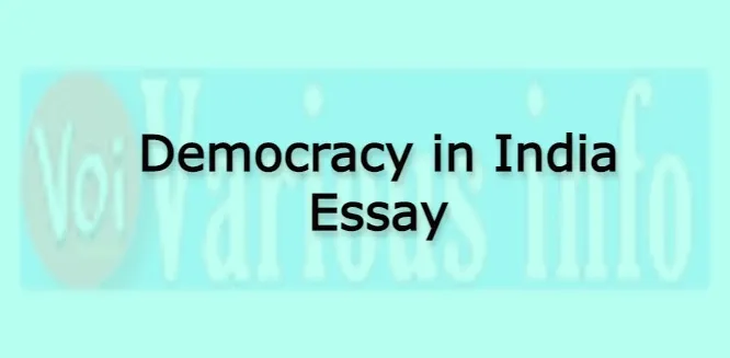 Democracy in India Essay for students in English