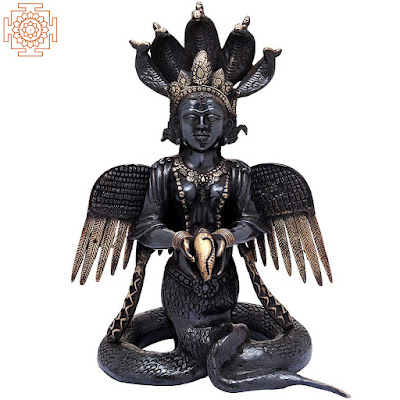 Naga Kanya-Snake Maiden Brass Statue