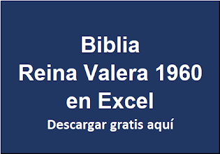 Biblia Reina Valera 1960 en Excel para descargar gratis (click en la imagen)