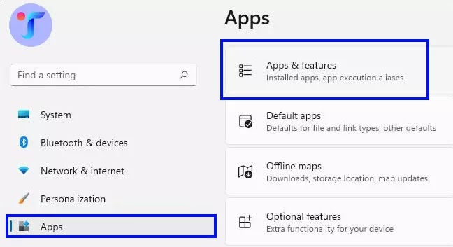 win11 settings - apps - apps & features