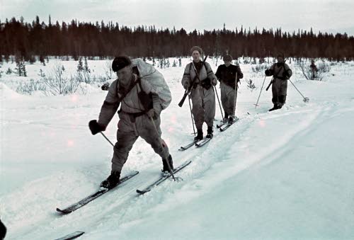 Finnish ski troops at Petsamo, April 1942 worldwartwo.filminspector.com