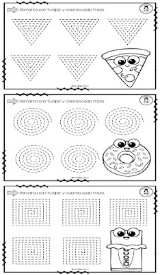 Cuaderno de motricidad con trazos para preescolar