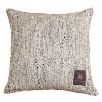 Decorative cushion off-white black 42x42