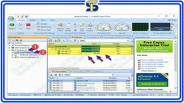 برنامج معرفة استهلاك كل جهاز متصل بالراوتر (Capsa)