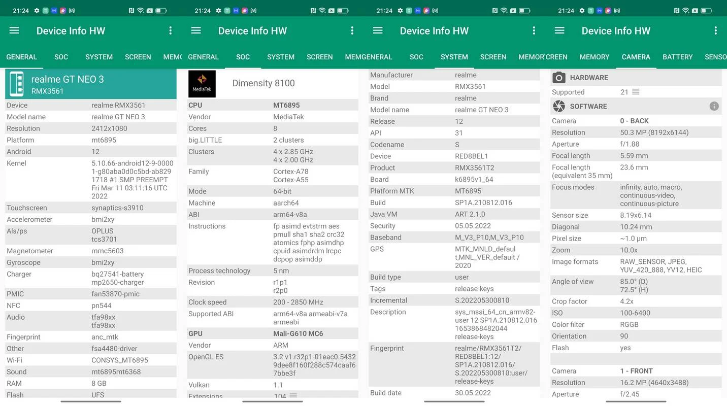 Benchmark Realme GT Neo 3