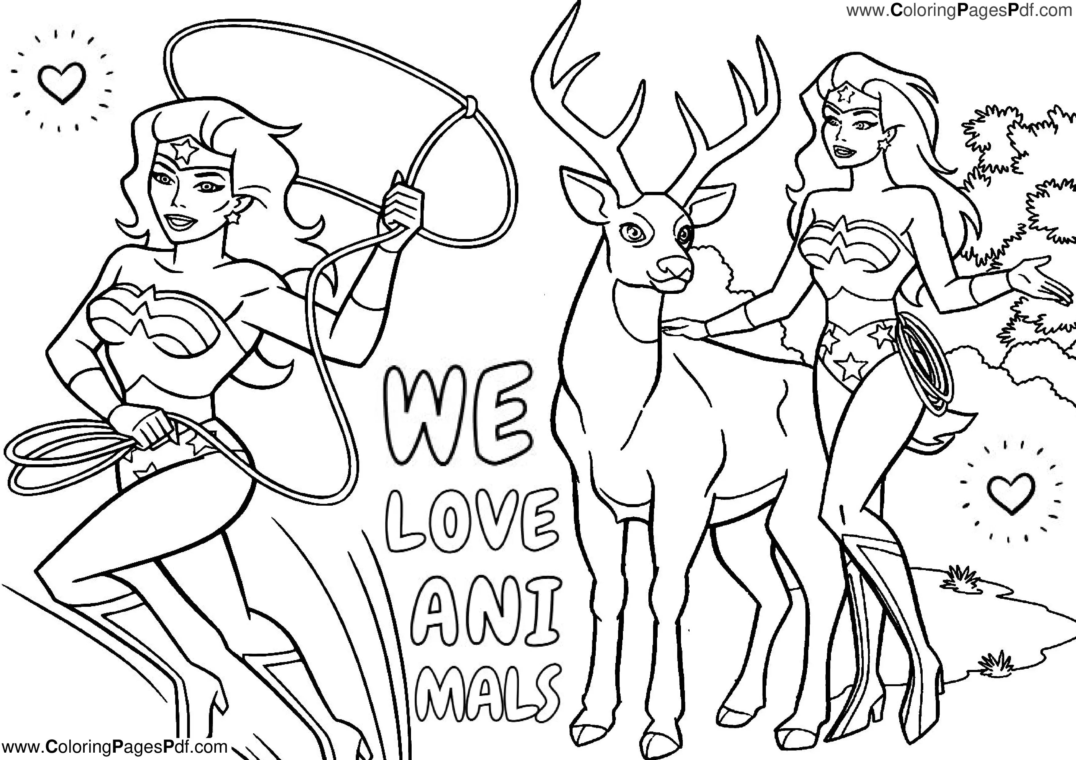 Free wonder woman coloring pages