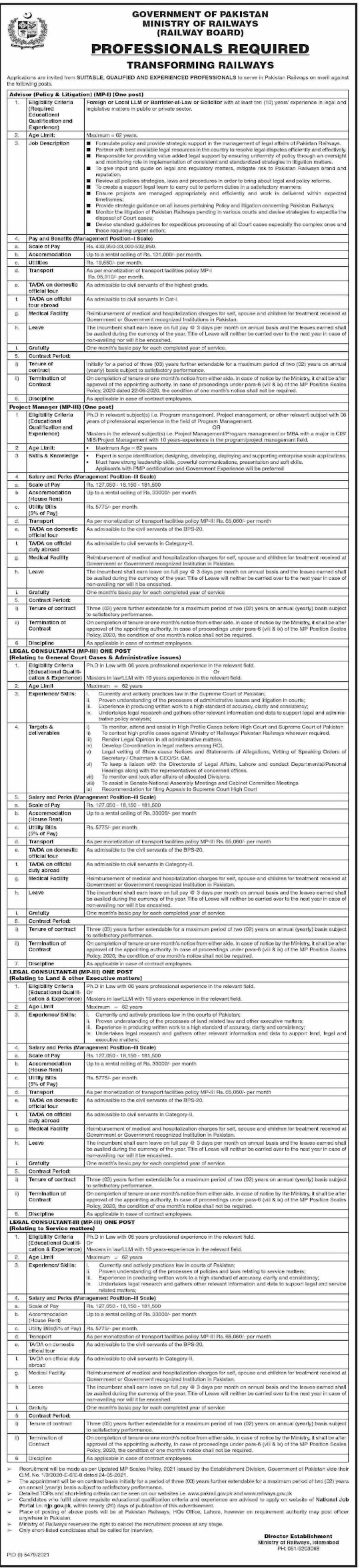 Ministry of Railways Management Jobs 2022 Latest