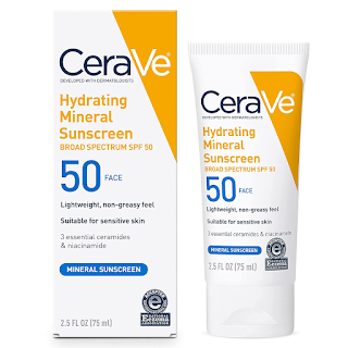 CeraVe 100% Mineral Sunscreen SPF 50 - Hydrating Mineral Sunscreen