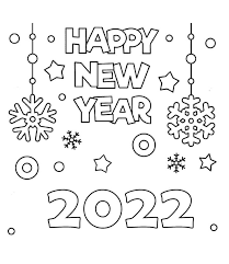 Happy New Year Coloring Pages for 2022