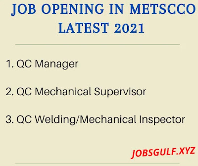 JOB OPENING IN METSCCO LATEST 2021
