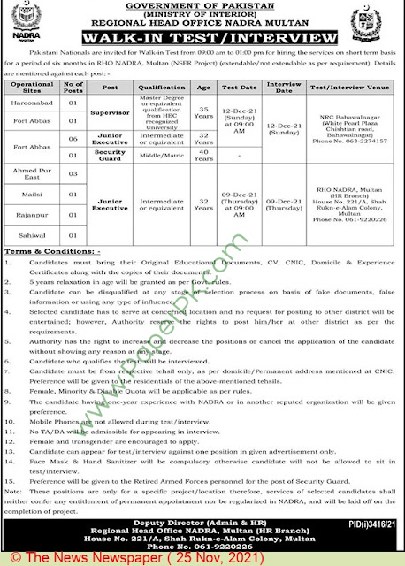 NADRA Jobs in 2021