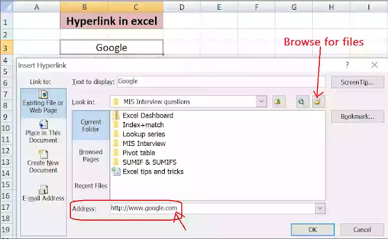 Hyperlink in excel,insert tab in excel hindi
