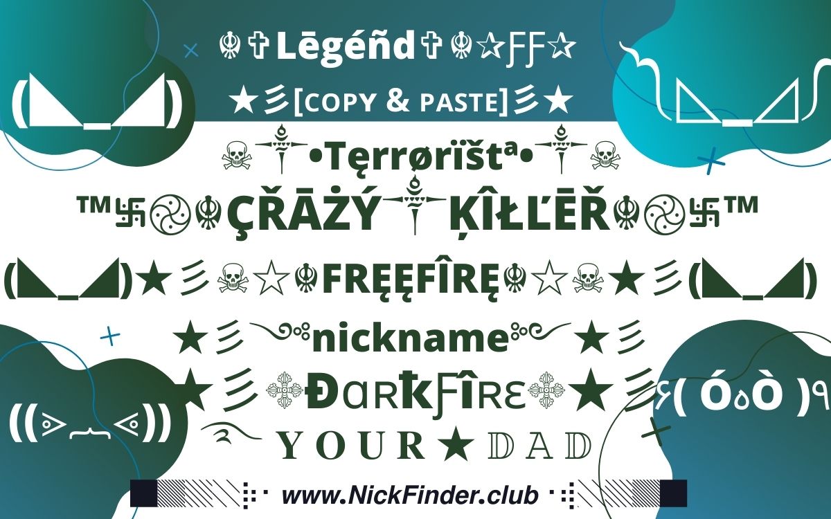 nickfinder free fire nicknames