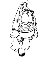 Garfield on the wall coloring page