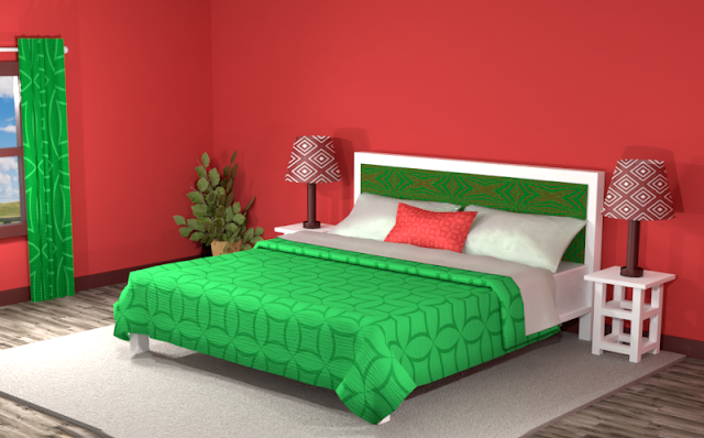 Red (#CA2F2F) Complementary Room