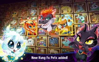 Screenshots of the Kung Fu Pets apk for Android.
