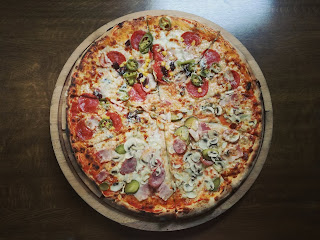 Pizza with toppings