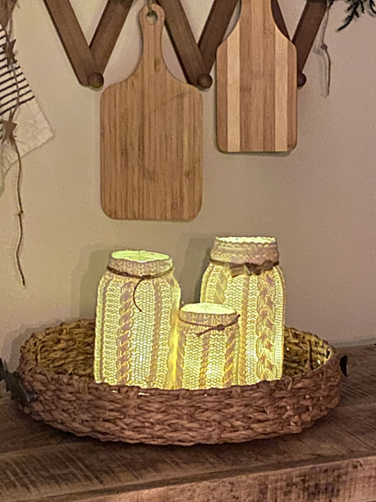3 cozy sweater candles