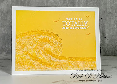 Six fun You're So Totally Awesome Cards in six different colors using the ghost stamping technique and Waves of Inspiration stamp set.