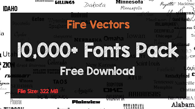 10,000 Fonts Pack Free Download