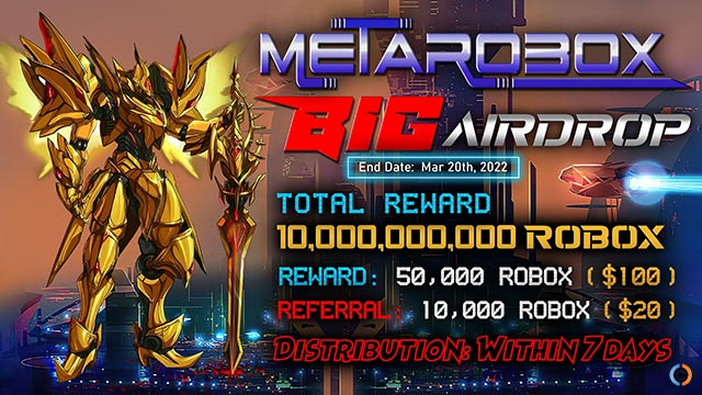 MetaRobox Airdrop 50K $ROBOX Token Worth $100 USD Free