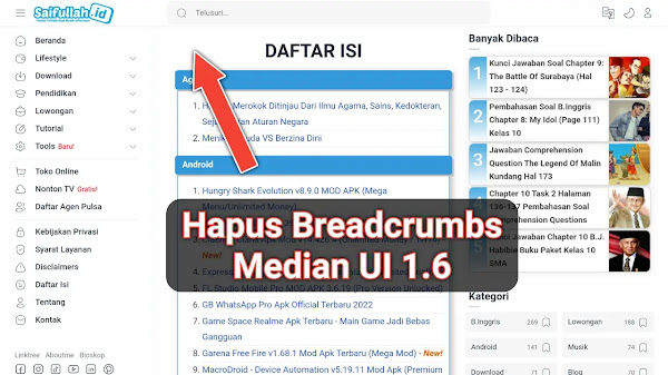 Cara Menghilangkan Breadcrumbs Median UI 1.6