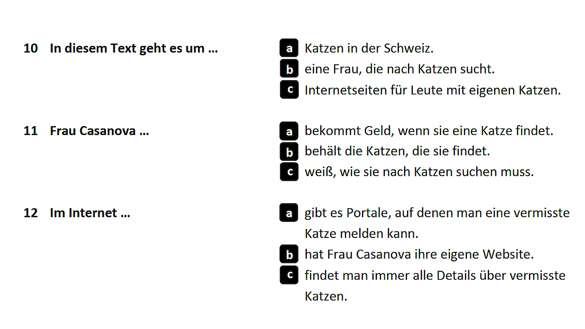 نموذج امتحان Deutsch lernen Lesen