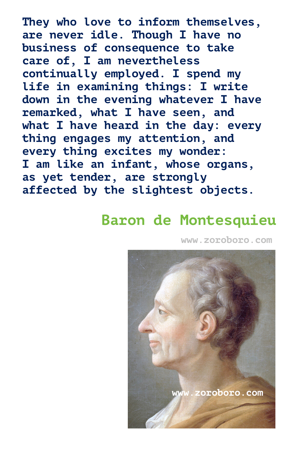 Baron de Montesquieu Quotes. Charles-Louis de Secondat. Democracy Quotes, Liberty Quotes, Monarchy Quotes, Politics Quotes, Virtue Quotes, & War Quotes. Baron de Montesquieu The Spirit of the Laws & Persian Letters. Baron de Montesquieu Books Quotes.