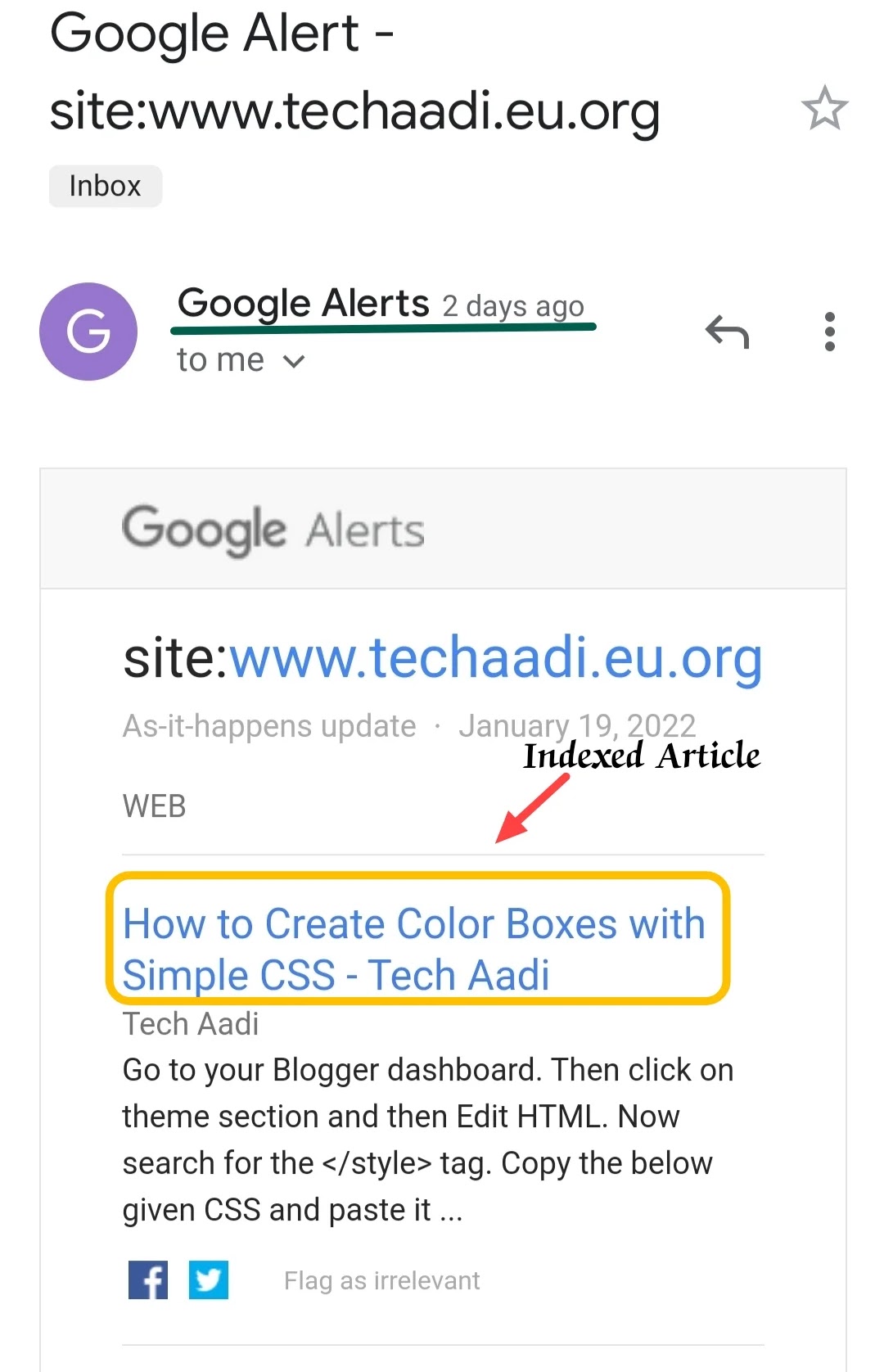 Google Alert Notification for Your Site