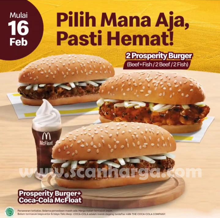 Promo MCDONALDS Prosperity Burger Harga Paket Hemat mulai Rp. 46rb*