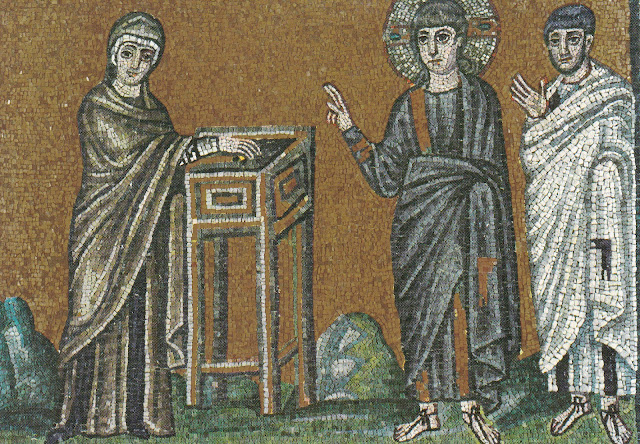 The widow's mite. Mosaic from Sant'Apollinare Nuovo, Ravenna