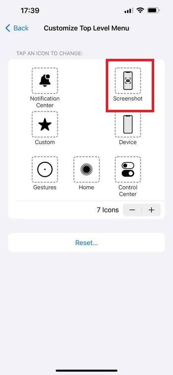قم بتعيين لقطات شاشة iPhone باستخدام AssistiveTouch Seven