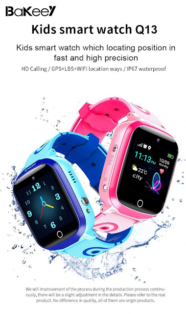 Bakeey Q13 1.44 inch 2.5D IPS Touch Screen GPS LBS WIFI Location Tracking Two-Way Call SOS Camera IP67 Waterproof 480mAh Kids Smart Watch Phone